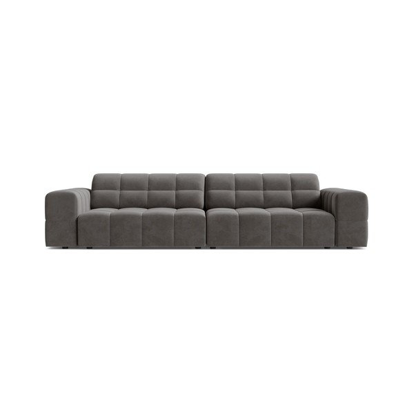 Pelēks samta dīvāns 252 cm Chicago – Cosmopolitan Design