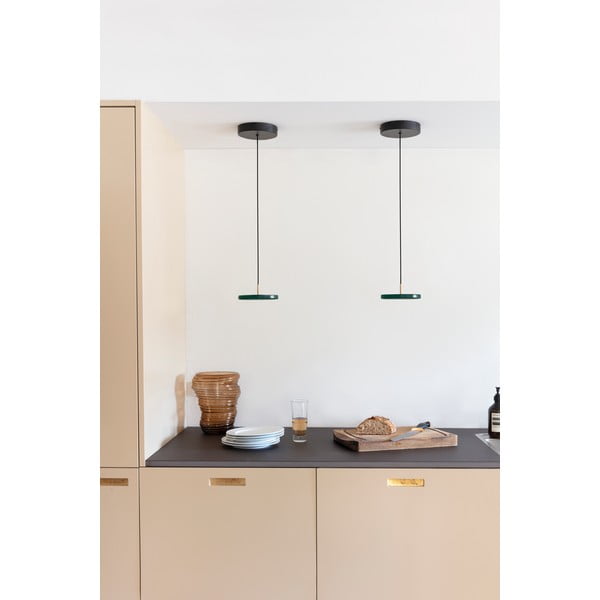 Tumši zaļa LED piekaramā lampa ar metāla abažūru ø 15 cm Asteria Micro – UMAGE-image-1