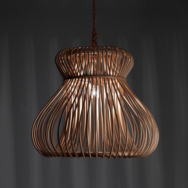 Dabīga toņa piekaramā lampa ar rotangpalmas abažūru ø 60 cm Tinggi – Tomasucci-image-1