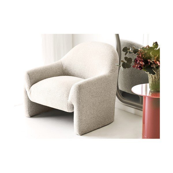 Krēmkrāsas atpūtas krēsls no šenila auduma Zahara – House Nordic-image-3