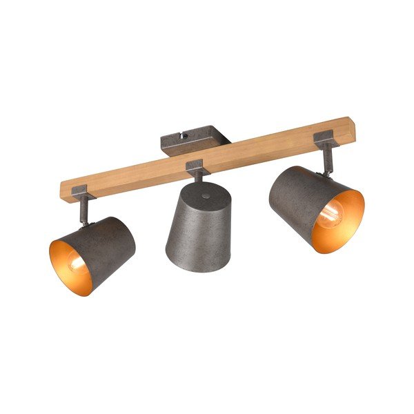 Tumši pelēka/dabīga toņa prožektora tipa lampa 14x54 cm Bell – Trio-image-1