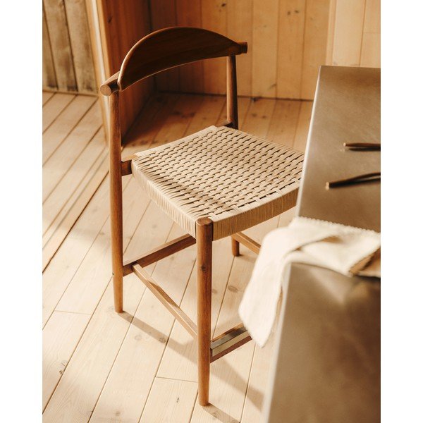 Brūns masīvkoka dārza bāra krēsls Nina – Kave Home-image-2