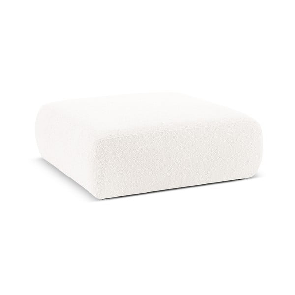 Balts pufs no buklē auduma Molino – Micadoni Home-image-1