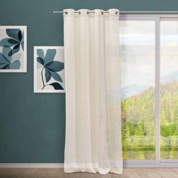 Bēšs dienas aizkars no lina maisījuma 140x260 cm Fifties – Casa Selección-image-1