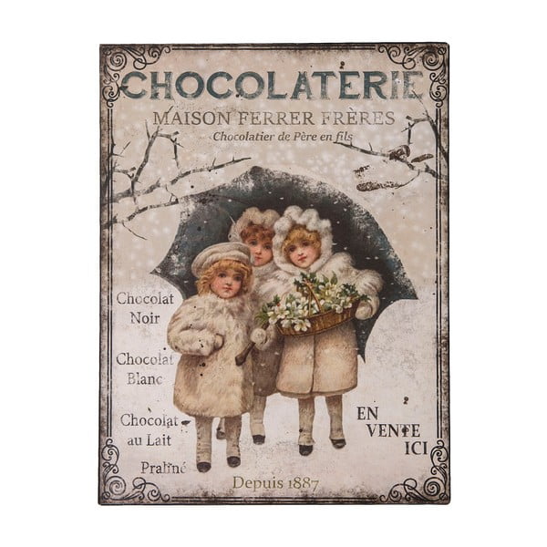 Metāla plāksne Antic Line Chocolaterie, 25 x 33 cm