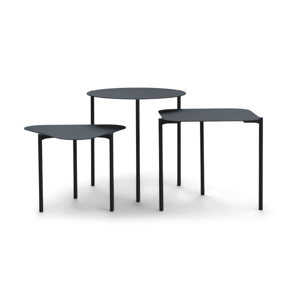 Metāla apaļi sānu galdiņi (3 gab.) 46.5x46.5 cm Do-Re-Mi – Spinder Design