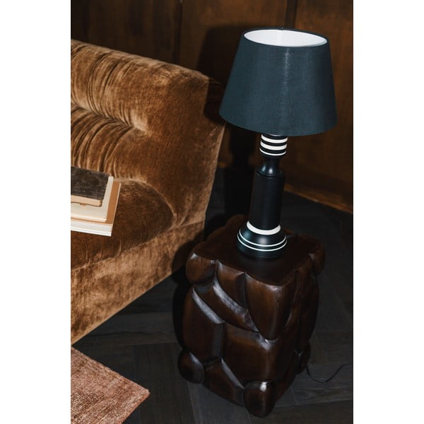 Melna galda lampa ar auduma abažūru (augstums 60 cm) Virgil – Dutchbone-image-2