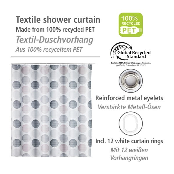 Dušas aizkars 180x200 cm Pastel Dots – Wenko-image-4