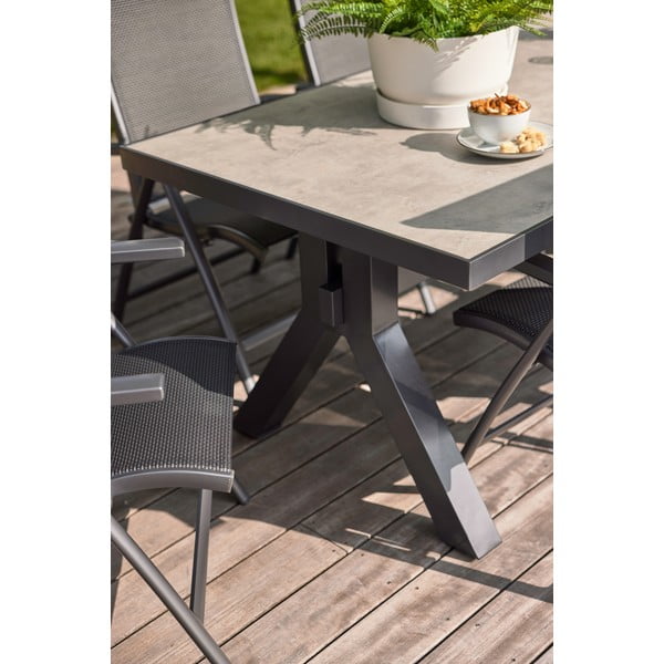 Tumši pelēks metāla dārza krēsls Salvatore – Hartman-image-3