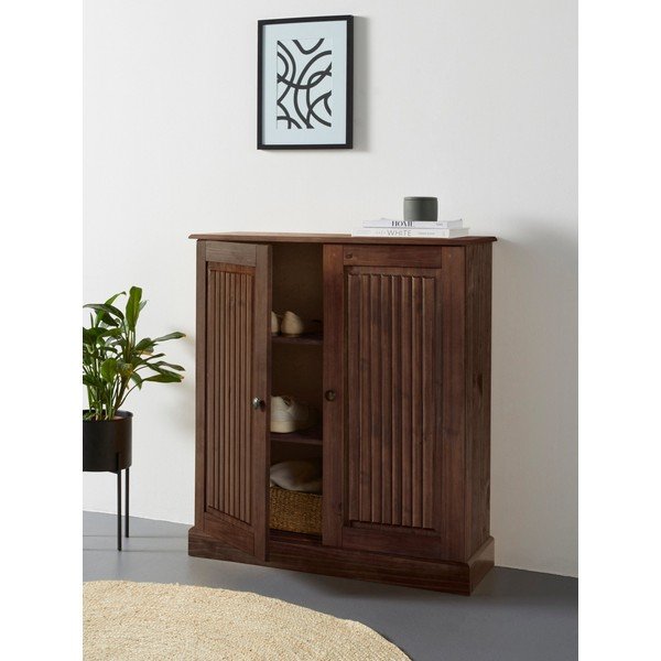 Brūns priedes masīvkoka skapītis 100x34 cm Mille – Støraa-image-4