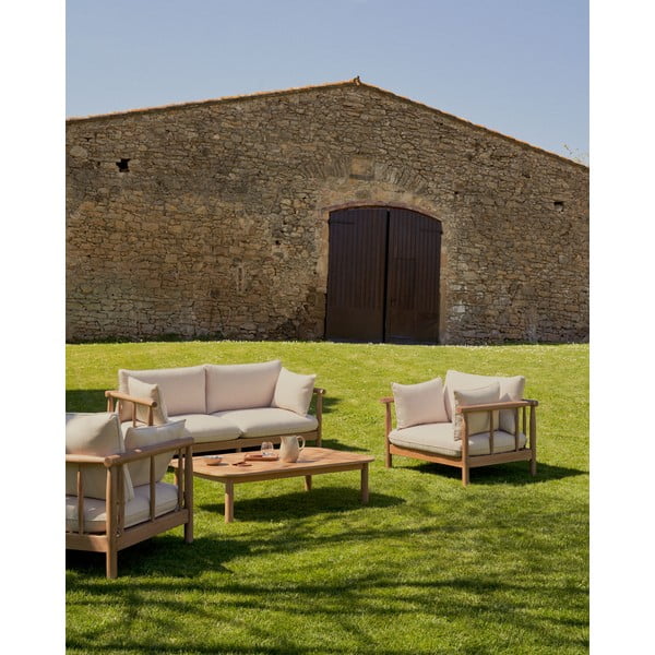 Dabīga toņa eikalipta masīvkoka žurnālgaldiņš 89x140 cm Sacova – Kave Home-image-2