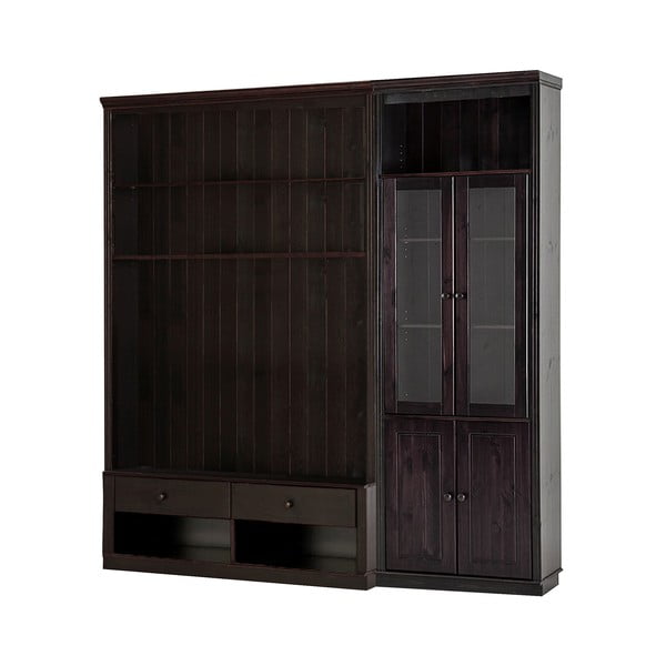 Brūns priedes masīvkoka TV plauktu komplekts 214x223 cm Anita – Støraa-image-2