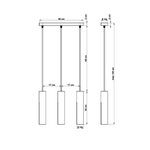 Griestu lampa Sollux Bakari, garums 40 cm-image-2