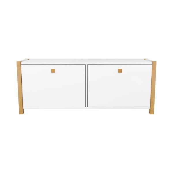 Balts apavu plaukts ar soliņu Woodman Hannover-image-2