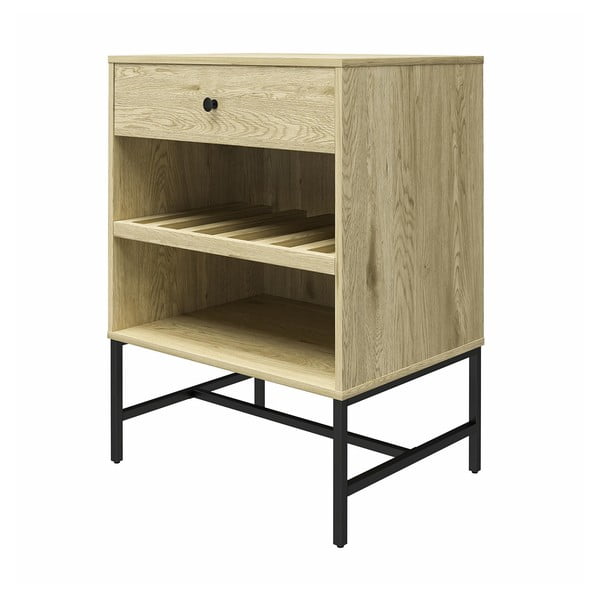 Dabīga toņa vīna skapis no priedes koka 6 pudelēm, 60x83 cm Tamlin – Queer Eye-image-2