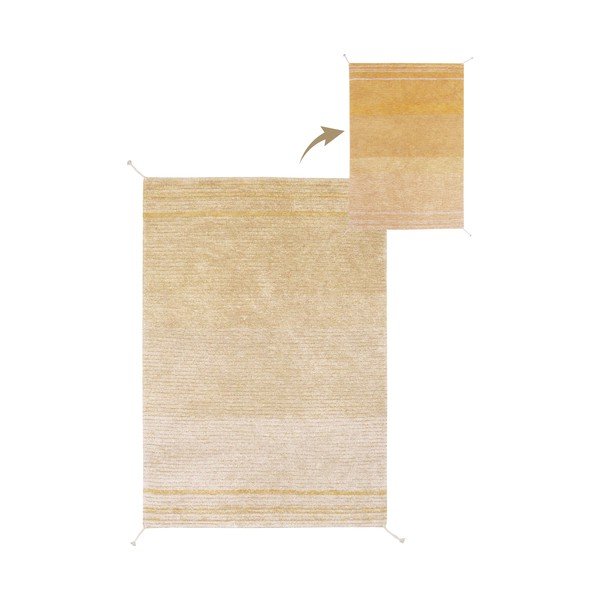 Okera dzeltens kokvilnas paklājs 170x240 cm Twin Amber – Lorena Canals-image-3