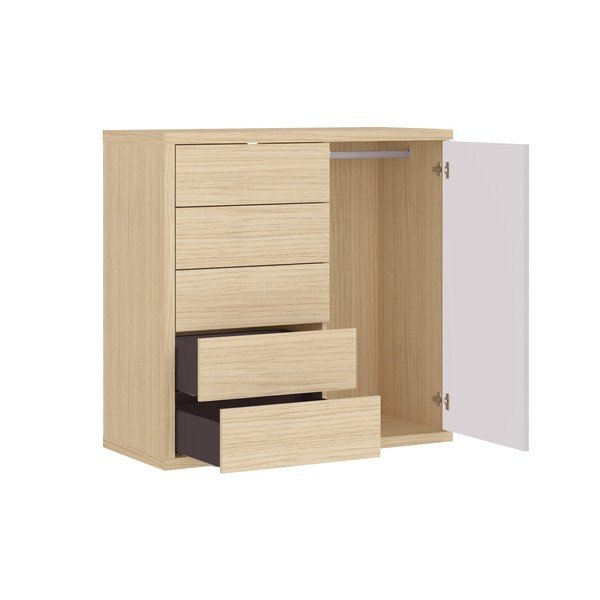 Balts ozolkoka imitācijas skapis 113x113 cm Hugo – TemaHome-image-4