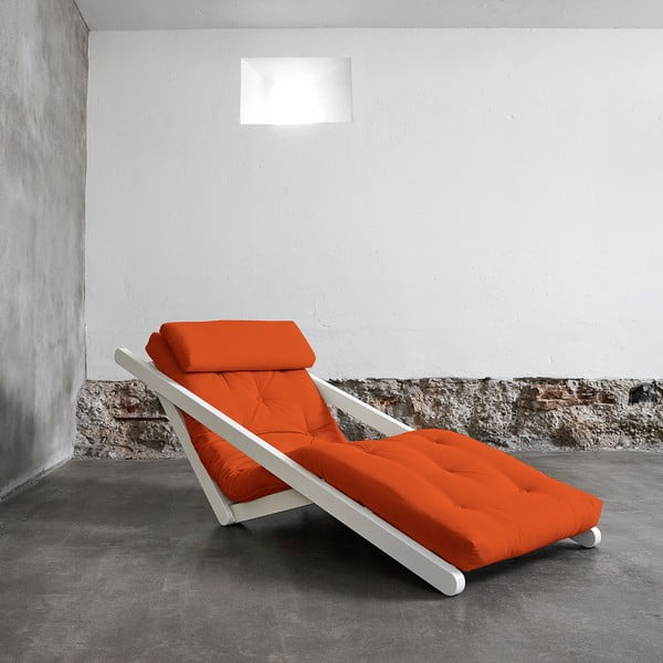 Guļamkrēsls Karup Figo, balts/apelsīnu krāsā, 70 cm