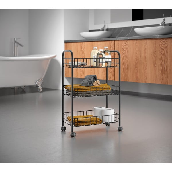 Melni nerūsējošā tērauda ratiņi Metaltex Lugano Lava-image-1