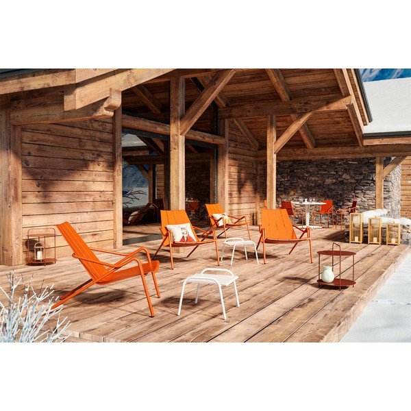 Oranžs metāla dārza atpūtas krēsls Fleole – Ezeis-image-2