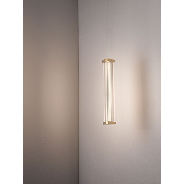 Matētas zelta krāsas metāla LED piekaramā lampa ar regulējamu spilgtumu ar akrila stikla abažūru ø 6 cm Pheme – Nova Luce-image-2