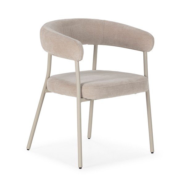 Bēši polsterēti ēdamistabas krēsli ar roku balstiem (2 gab.) Yuri – MOME