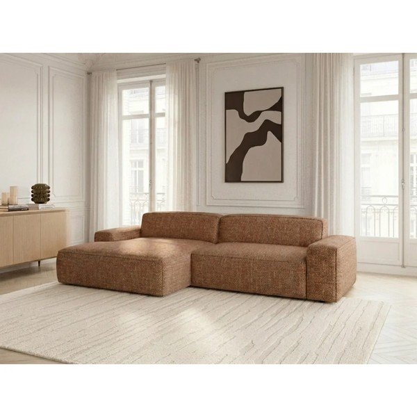 Oranžs salokāms/su elektriniu sėdynės reguliavimu stūra dīvāns (ar kreiso stūri) Abel – Bobochic Paris-image-1