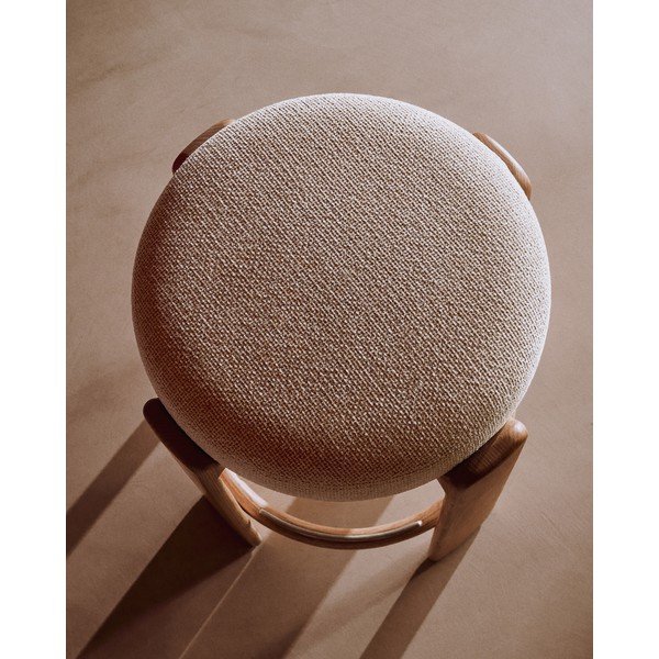 Bēša/gaiša dabīga toņa oša masīvkoka bāra taburete (sēdekļa augstums 75 cm) Granite – Kave Home-image-3