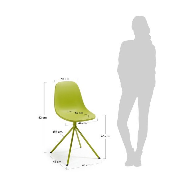 2 zaļo ēdamistabas krēslu komplekts La Forma Mint-image-3
