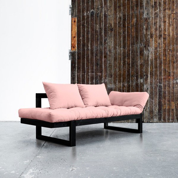Maināms dīvāns Karup Edge Black/Pink Peonie-image-1