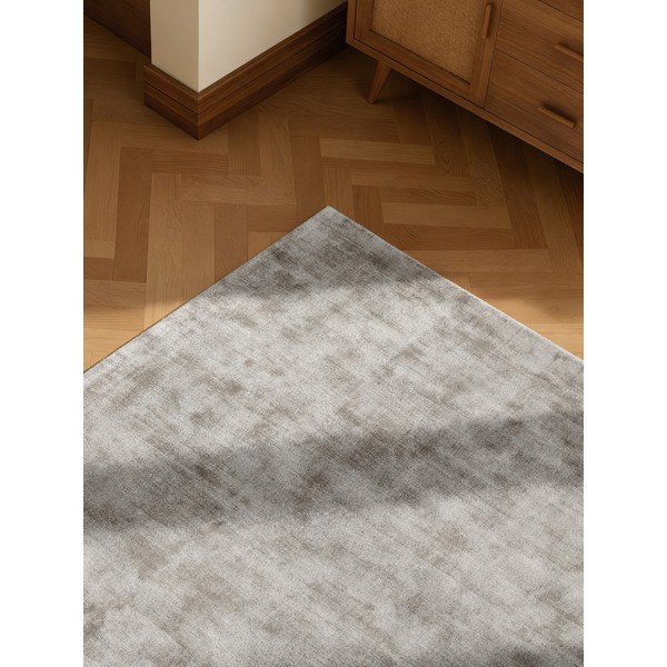 Pelēks ar rokām darināts viskozes paklājs 80x150 cm Noemi – Vikosa-image-3