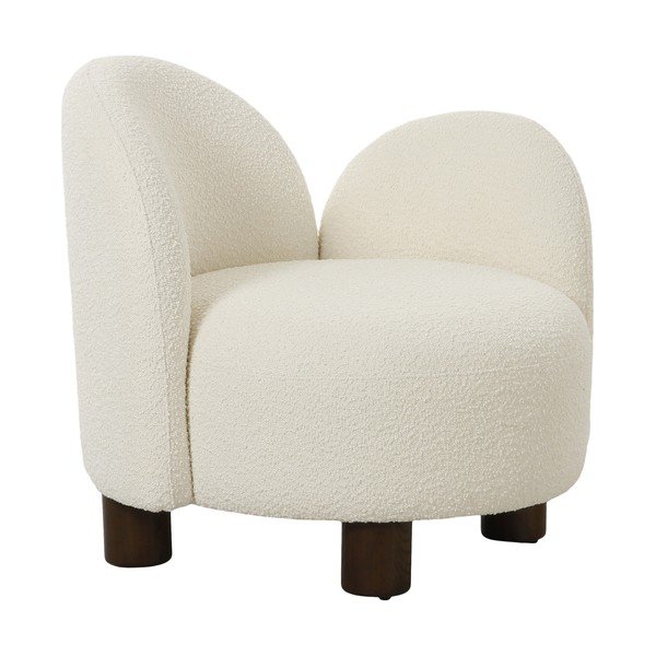 Balts atpūtas krēsls no buklē auduma Honolulu – House Nordic-image-2