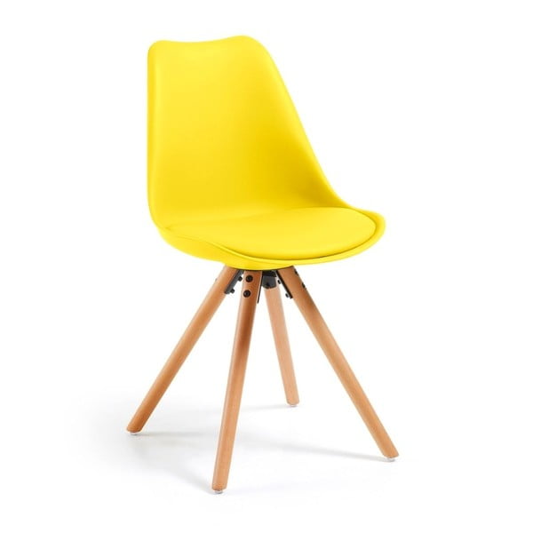 Dzeltens krēsls ar dižskābarža kājām Bonami Essentials Lumos