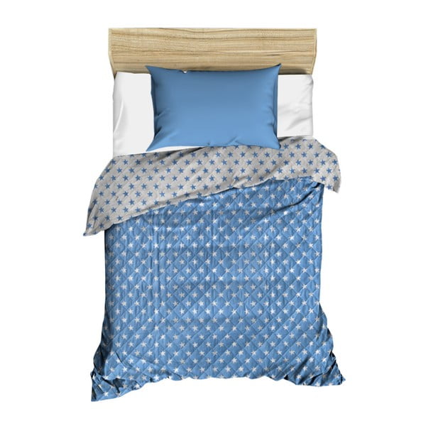Zils stepēts gultas pārklājs Dots, 160 x 230 cm