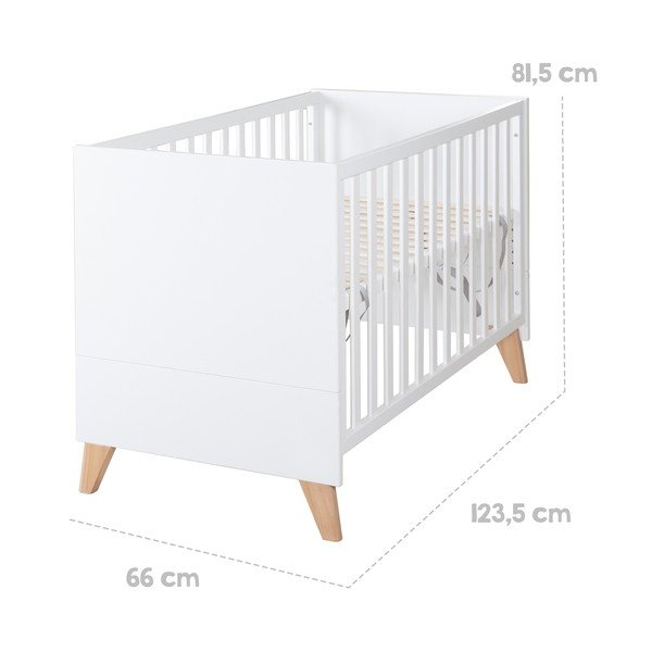 Balta bērnu gultiņa 60x120 cm Léon – Roba-image-2