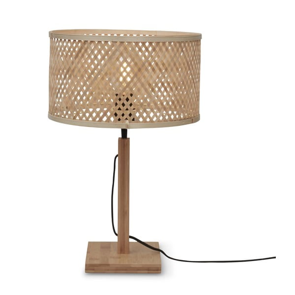 Dabīga toņa galda lampa ar bambusa abažūru (augstums 38 cm) Java – Good&Mojo