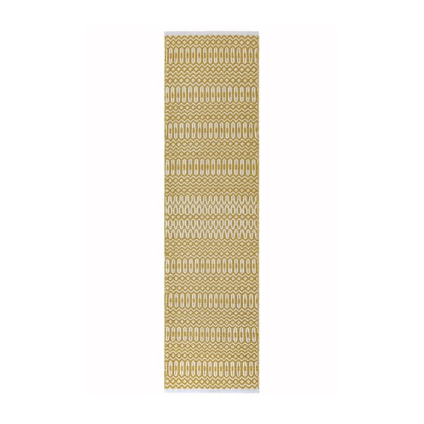 Balti dzeltens paklājs Asiatic Carpets Halsey, 66 x 240 cm