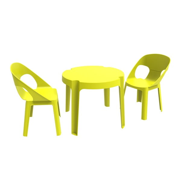 Zaļš bērnu dārza komplekts 1 galds un 2 krēsli Resol Julieta