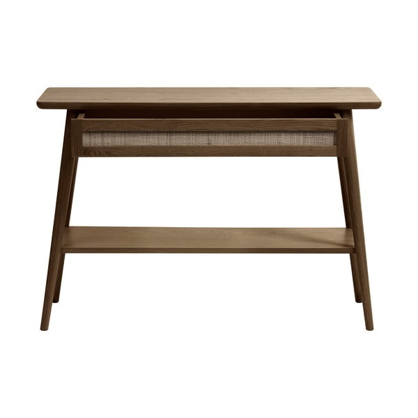Brūns konsoles galds ar ozolkoka imitācijas galda virsmu 40x110 cm Barrali – Unique Furniture-image-1