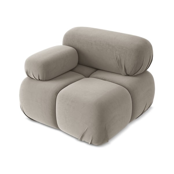 Bēša samta modulārā dīvāna daļa (ar kreiso stūri) Lokua – Makamii-image-2