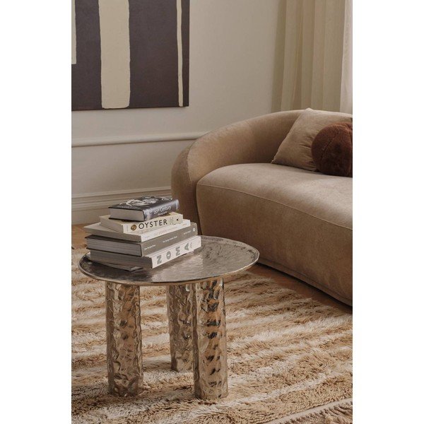 Sudraba krāsas alumīnija apaļš žurnālgaldiņš ø 60 cm Art – Ellos Home-image-1