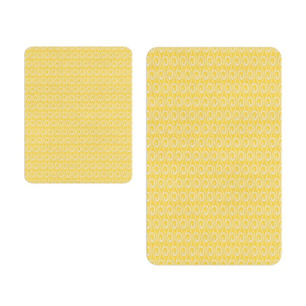 Dzelteni vannas istabas paklājiņi (2 gab.) – Oyo Concept