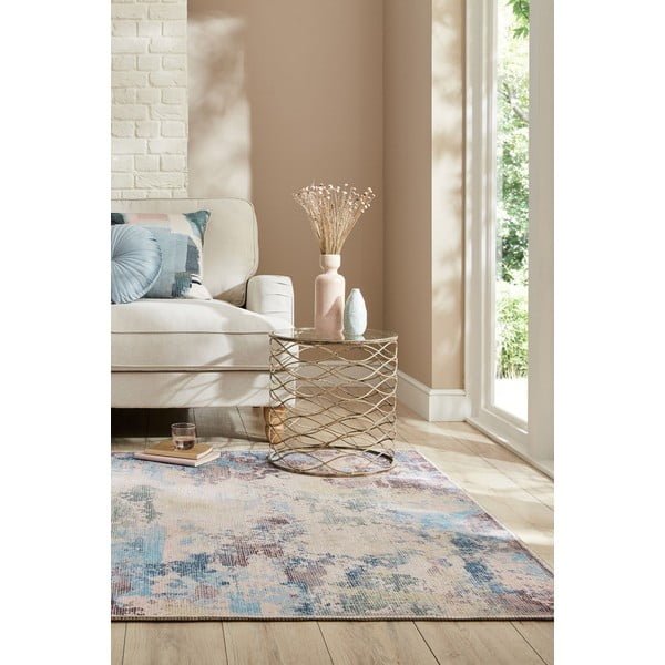 Zils/violets mazgājams paklājs no pārstrādātu šķiedru maisījuma 80x150 cm Reid – Flair Rugs-image-1