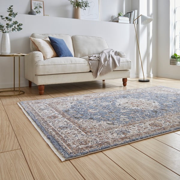 Zils/bēšs celiņa paklājs 80x300 cm Vintage – Think Rugs-image-2
