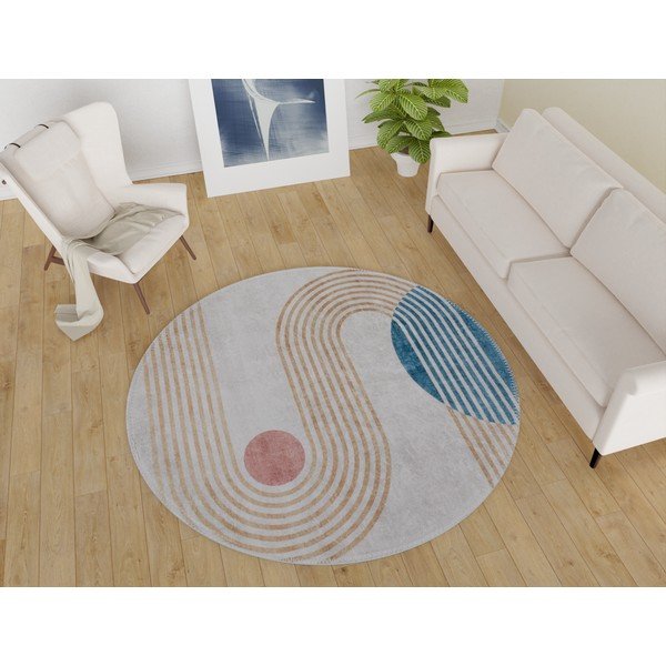 Mazgājams apaļš paklājs ø 120 cm Yuvarlak – Vitaus-image-1