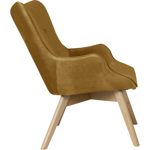 Sinepju dzeltens samta atpūtas krēsls Niko – Ropez-image-3