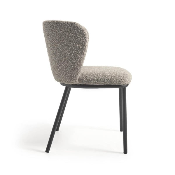 Gaiši pelēks polsterēts ēdamistabas krēsls Ciselia – Kave Home-image-4