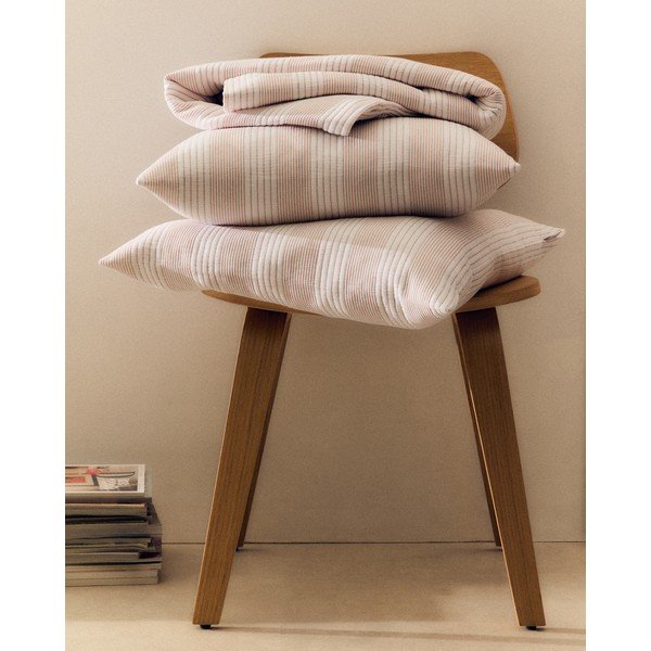 Sarkans/balts kokvilnas stepēts gultas pārklājs 240x260 cm Macie – Kave Home-image-4