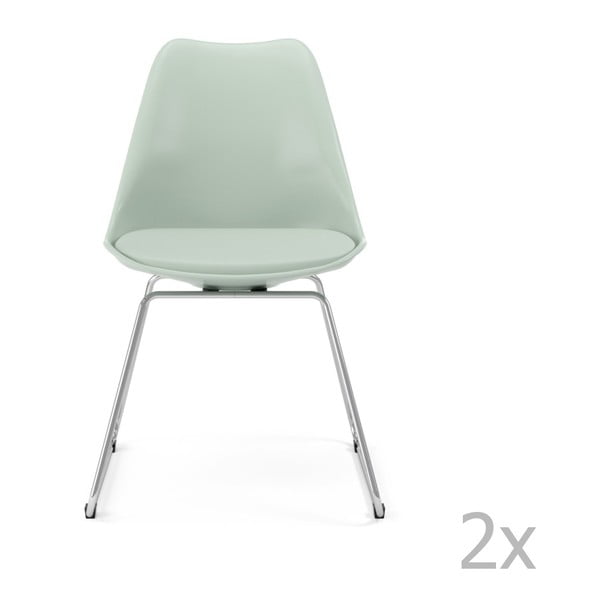 2 zaļgani pelēks Tenzo Gina ēdamistabas krēslu komplekts