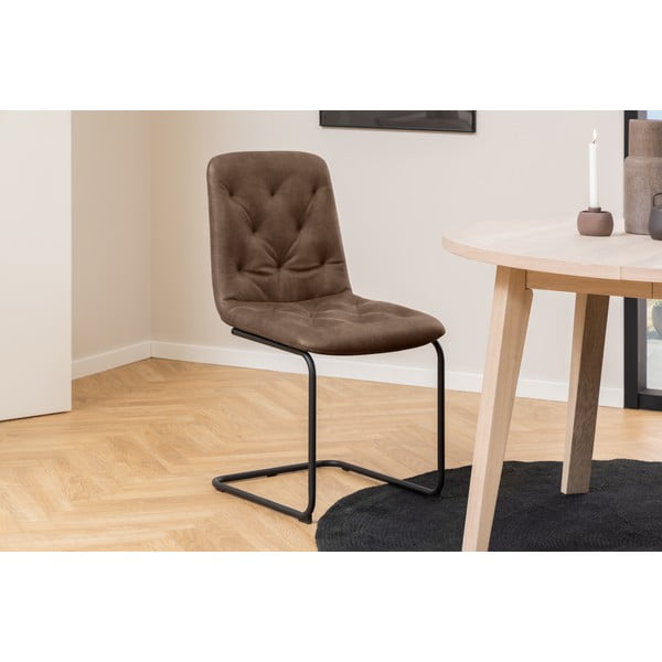 Brūni mākslīgās ādas pusdienu krēsli (2 gab.) Kira – Actona-image-1